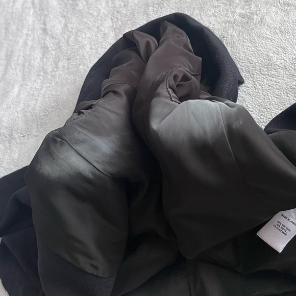 Theory Lanai Urban Blazer Open Front Suit Tailored Jacket Stretch Wool Black 00 - Picture 7 of 12